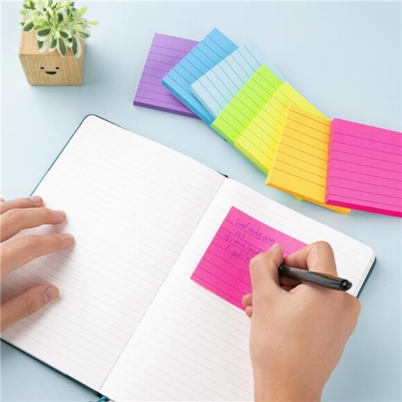 8 Memo Pads Colorful Lined Sticky Notes 3x3 inches School Office Supplies Set - Picture 5 of 5